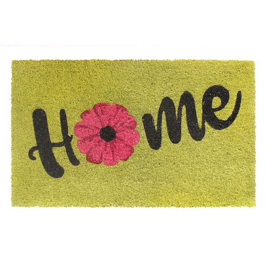 RugSmith Multicolor Machine Tufted Home Pink Flower Doormat